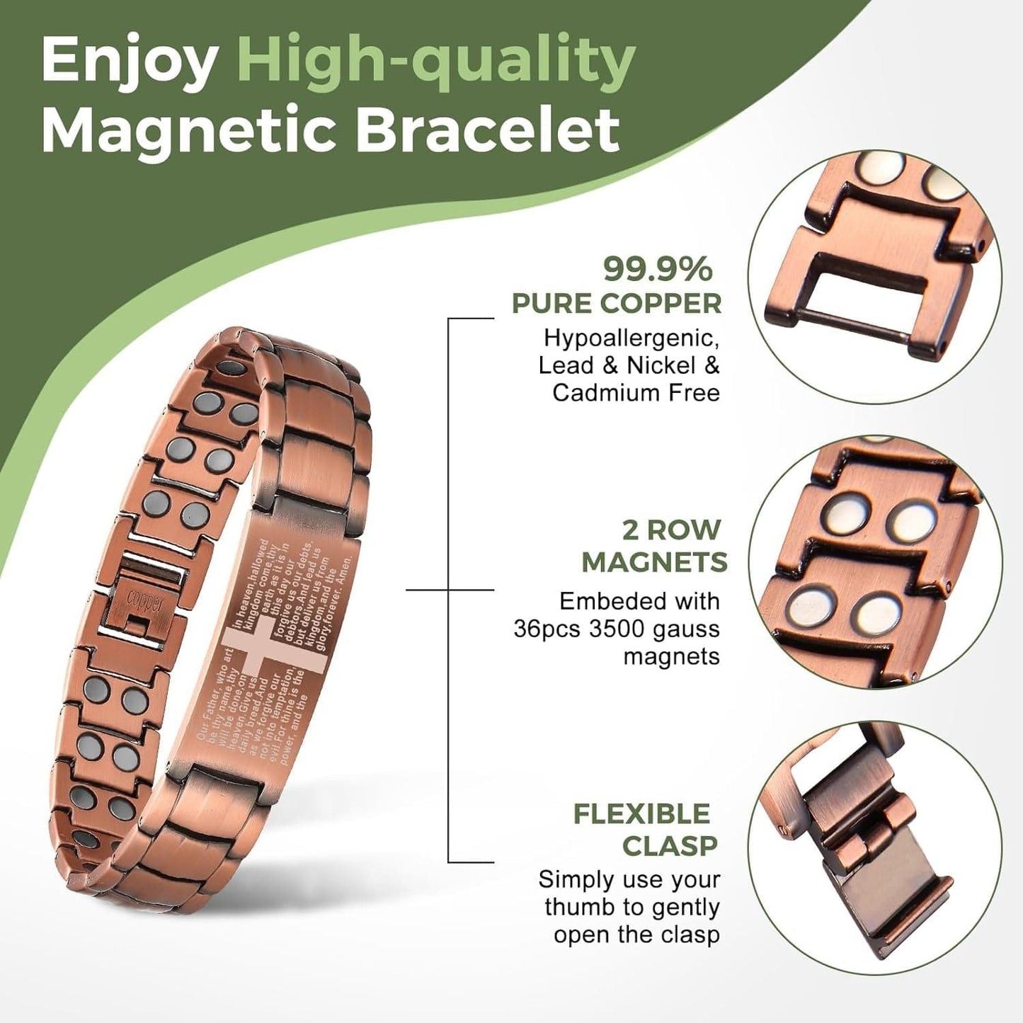 CZTICLE®🚀 Fresh Week Fresh Discounts 60% OFF - ✝Jesus Cross Magnetic Copper Bracelet