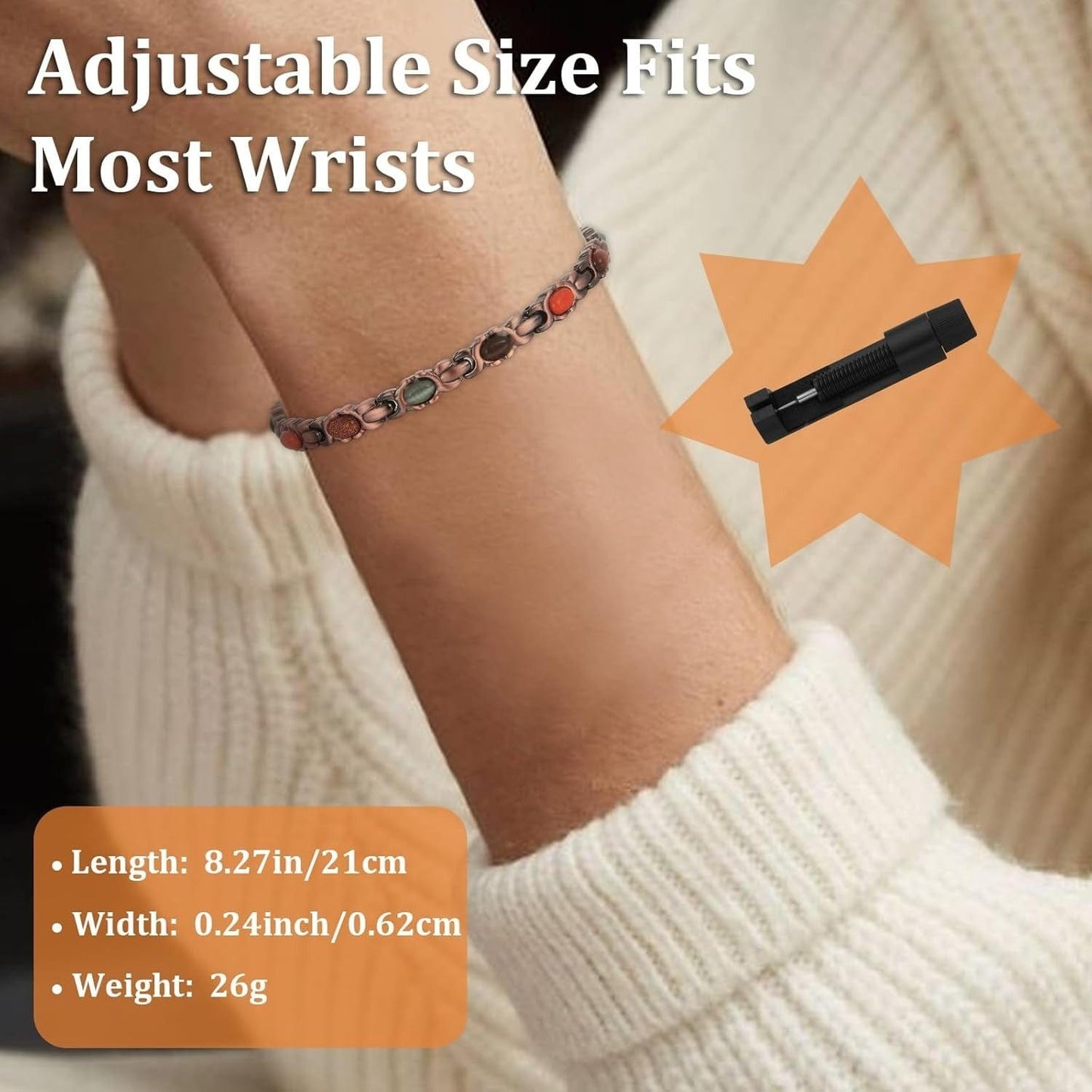 CZTICLE®🚀 Fresh Week Fresh Discounts 60% OFF- Pure Solid Copper Magnetic Bangle for Women