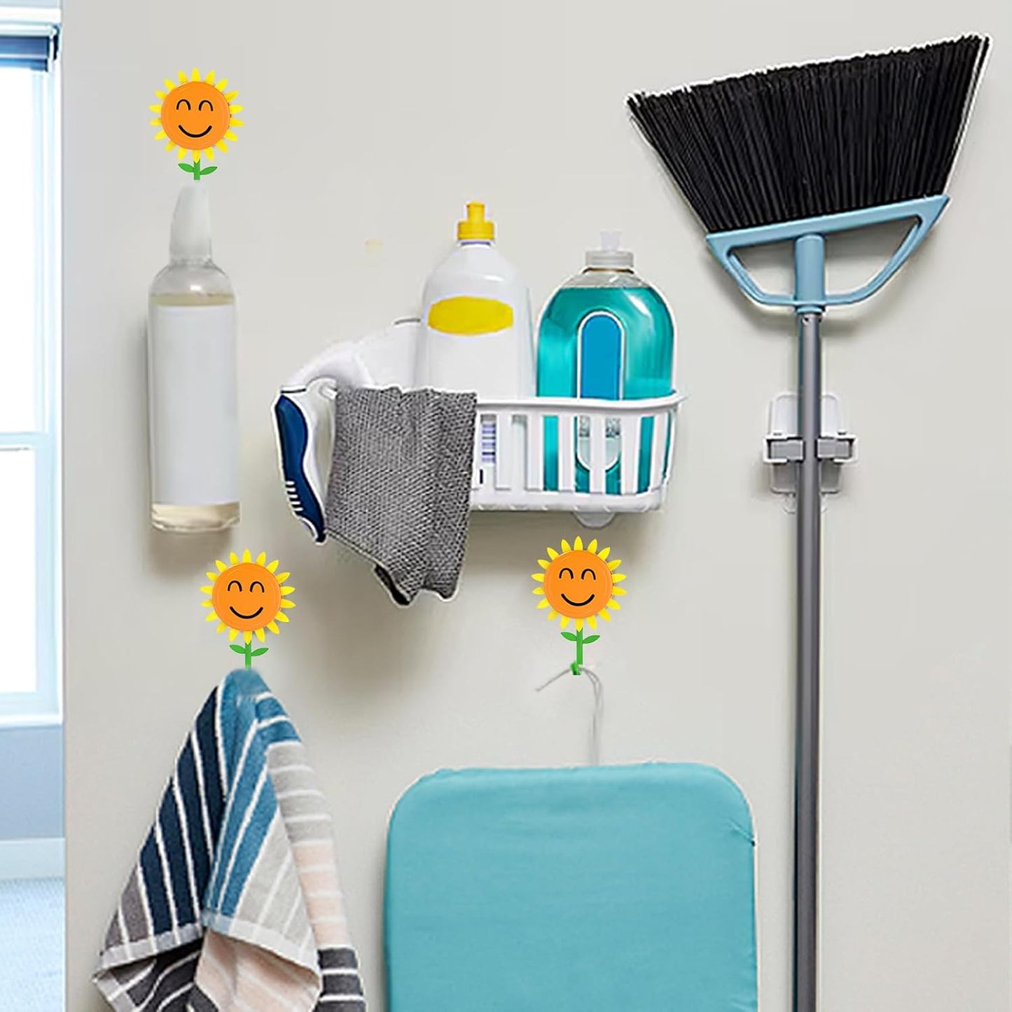 CZTICLE®Sunflower Wall Hook for Hanging 8.8Ib(Max). Retractable Flower Design. Strong Self-Adhesive Wall Hooks. Traceless & Waterproof. No-Nail Hangers for Bags. Towels – Home Decor. Bathroom. Kitchen