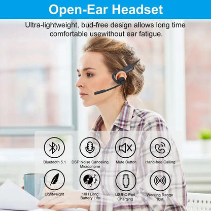 Cilifer®Open Air Conduction Wireless Bluetooth Headset with Microphone