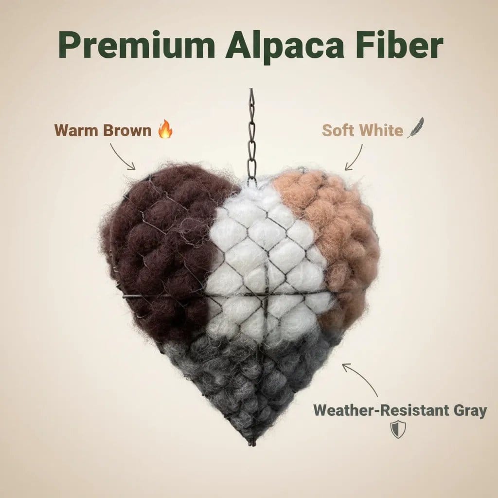 Cilifer®Handmade Alpaca Fiber Bird Nesting Heart 🏡