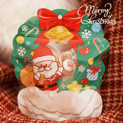 Cilifer®Christmas Treat Bags. Kids Xmas Sealable Bags With Handle 10 PCS