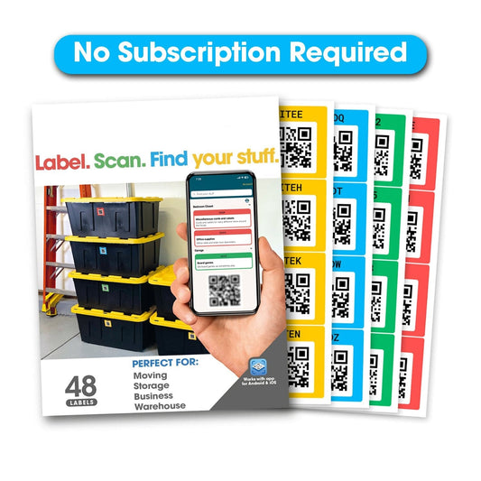 Cilifer®Original Color-Coded Scannable QR Labels (48 Pack)