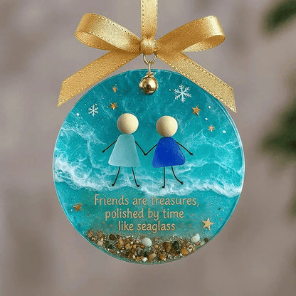 Cilifer®⏳LAST DAY SALE 49% OFF!⏰Friendship Sea Glass Christmas Ornament🌊✨Shaped by Nature & Crafted by Hand💝