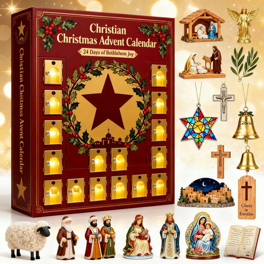 Cilifer®Christian Christmas Advent Calendar – 24 Days of Bethlehem Joy with Figurines & Ornaments