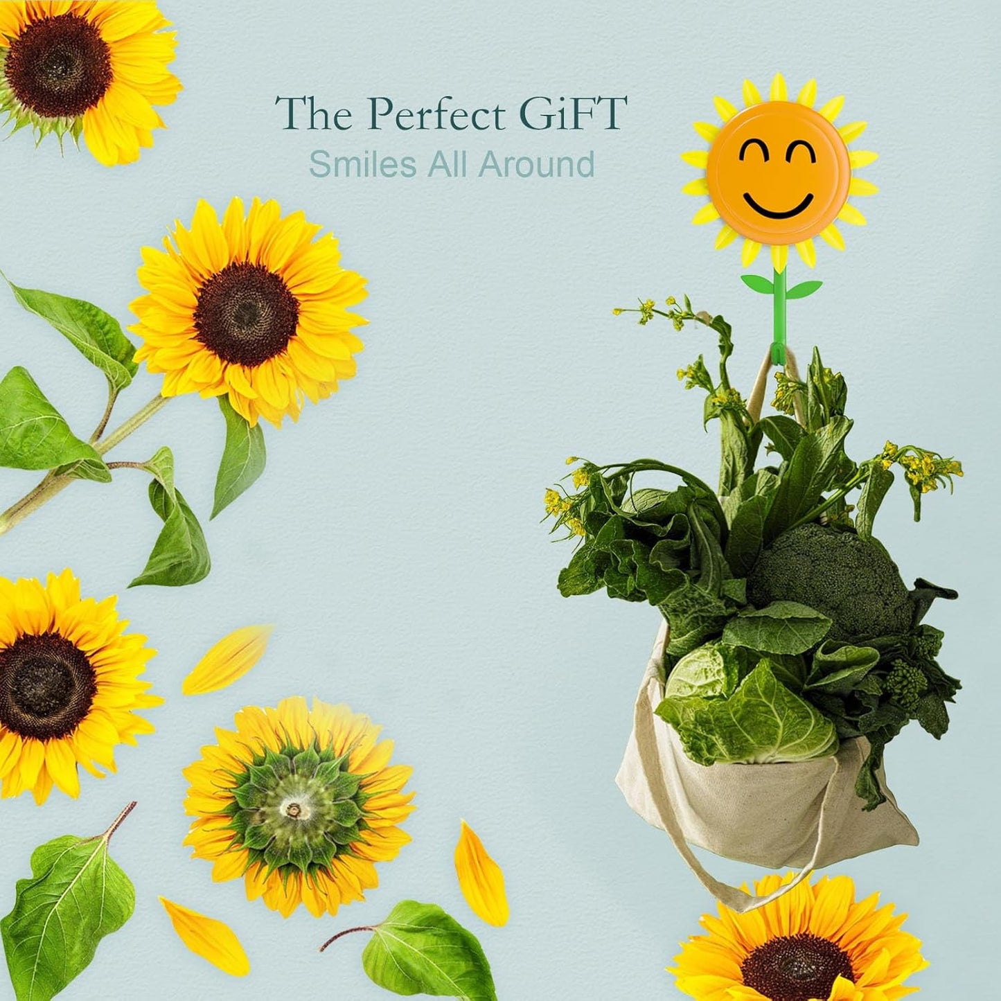 CZTICLE®Sunflower Wall Hook for Hanging 8.8Ib(Max). Retractable Flower Design. Strong Self-Adhesive Wall Hooks. Traceless & Waterproof. No-Nail Hangers for Bags. Towels – Home Decor. Bathroom. Kitchen