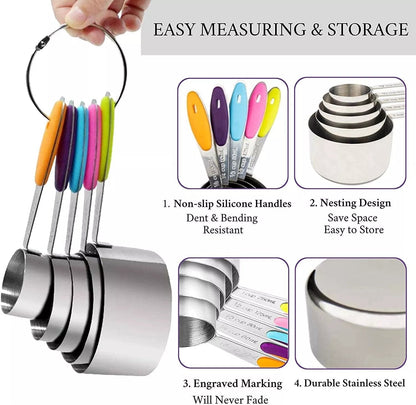 Cilifer®Stainless Steel Magnetic Measuring Spoons Set