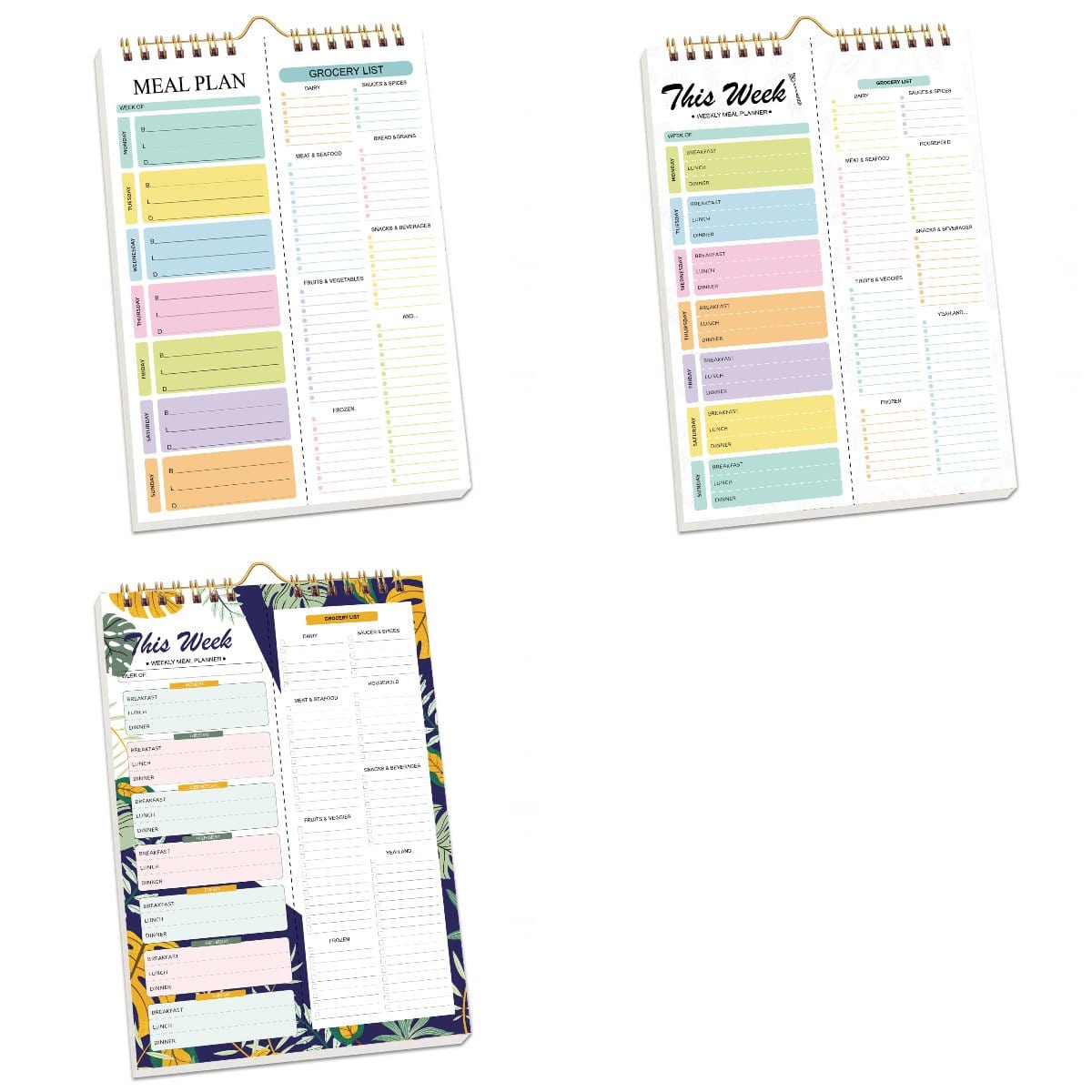 Cilifer®Handmade Bound Weekly Detachable Diet Plan Sheet