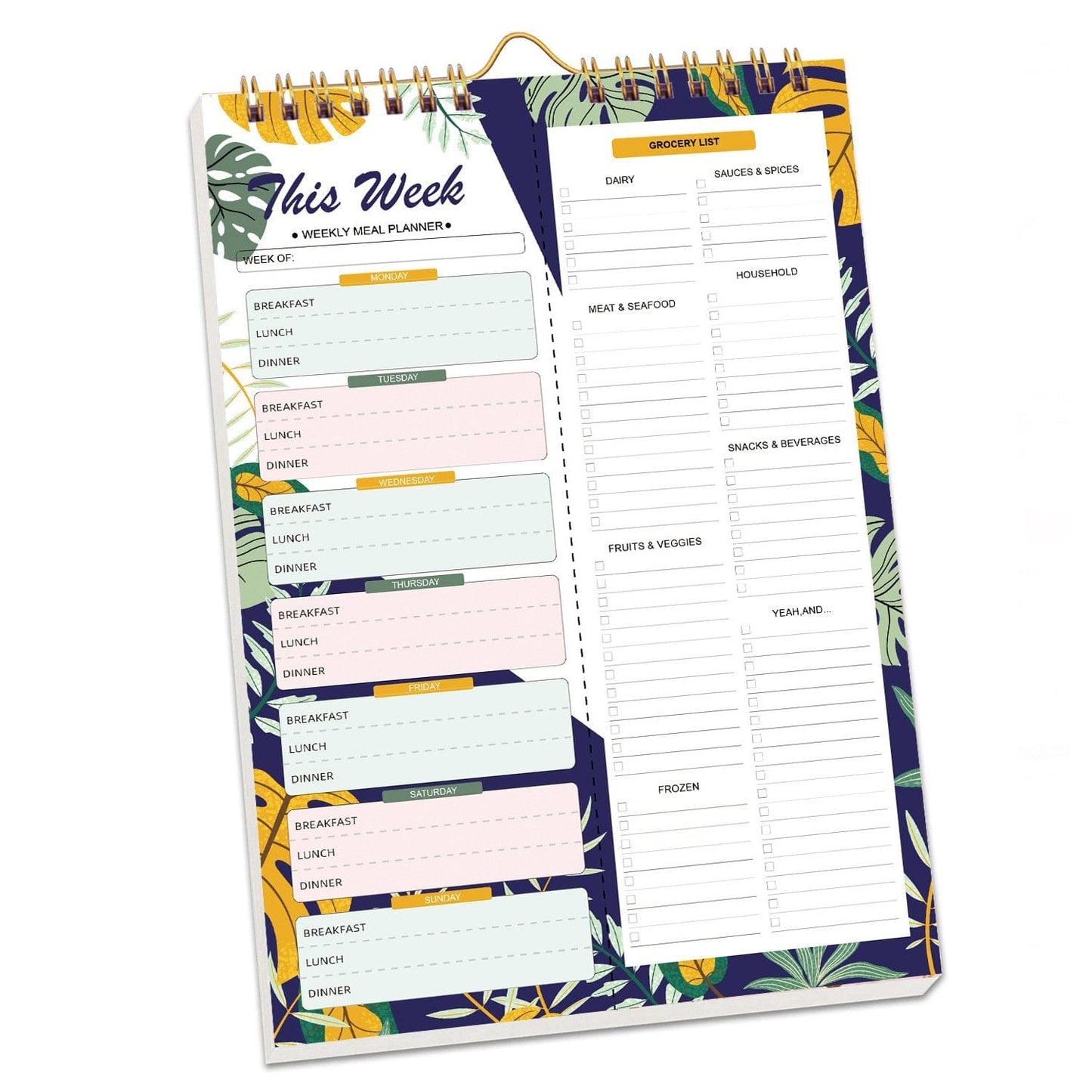 Cilifer®Handmade Bound Weekly Detachable Diet Plan Sheet