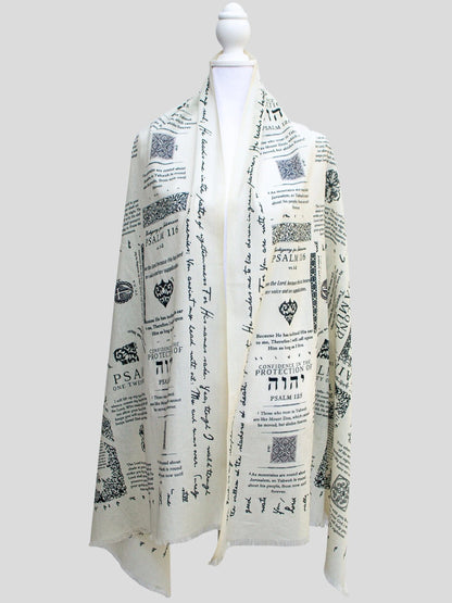 Cilifer®Handcrafted Christian Prayer Shawl: Protection Bible Verse Scarf. Yeshua Scripture Wrap