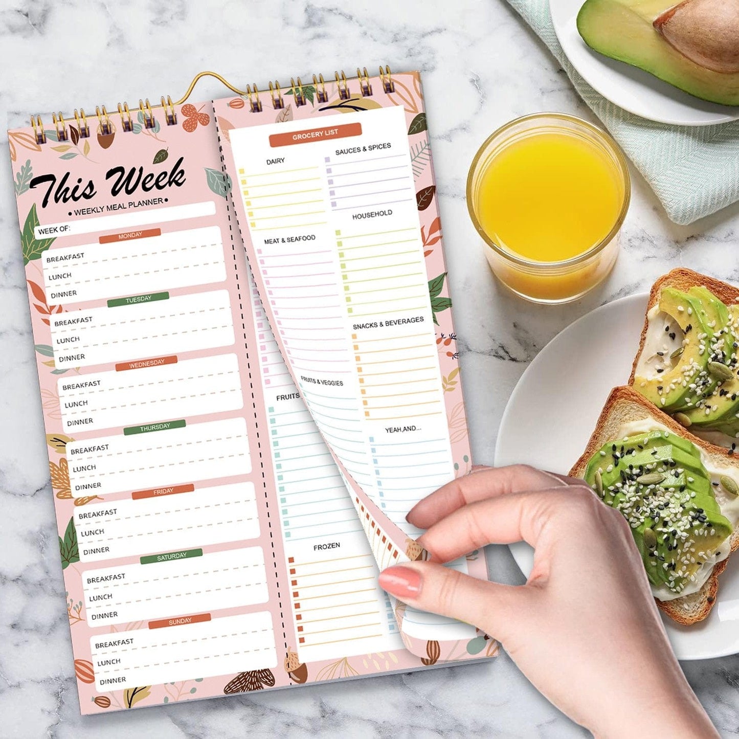 Cilifer®Handmade Bound Weekly Detachable Diet Plan Sheet