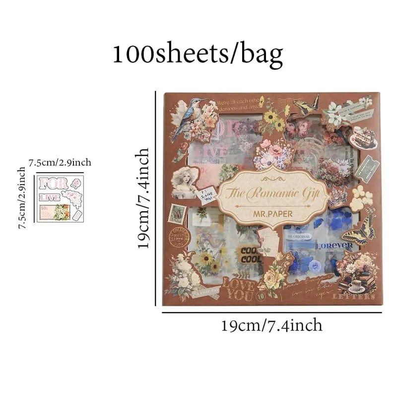 Cilifer®Vintage Material Paper. 100sheets/box Retro Handbook Background Paper