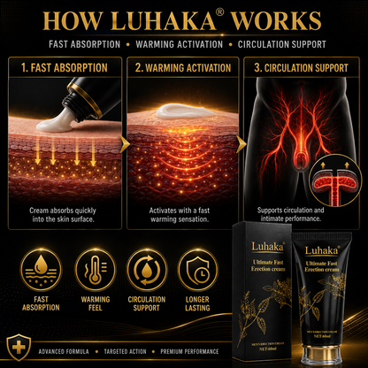 LUHAKA® Ultimate Fast Erection Cream (🍆 Enhanced Fullness & Size Appearance ⚡ Stronger, Firmer Erections 🩸 Supports Maximum Blood Flow & Expansion ⏱️ Improved Staying Power & Performance)