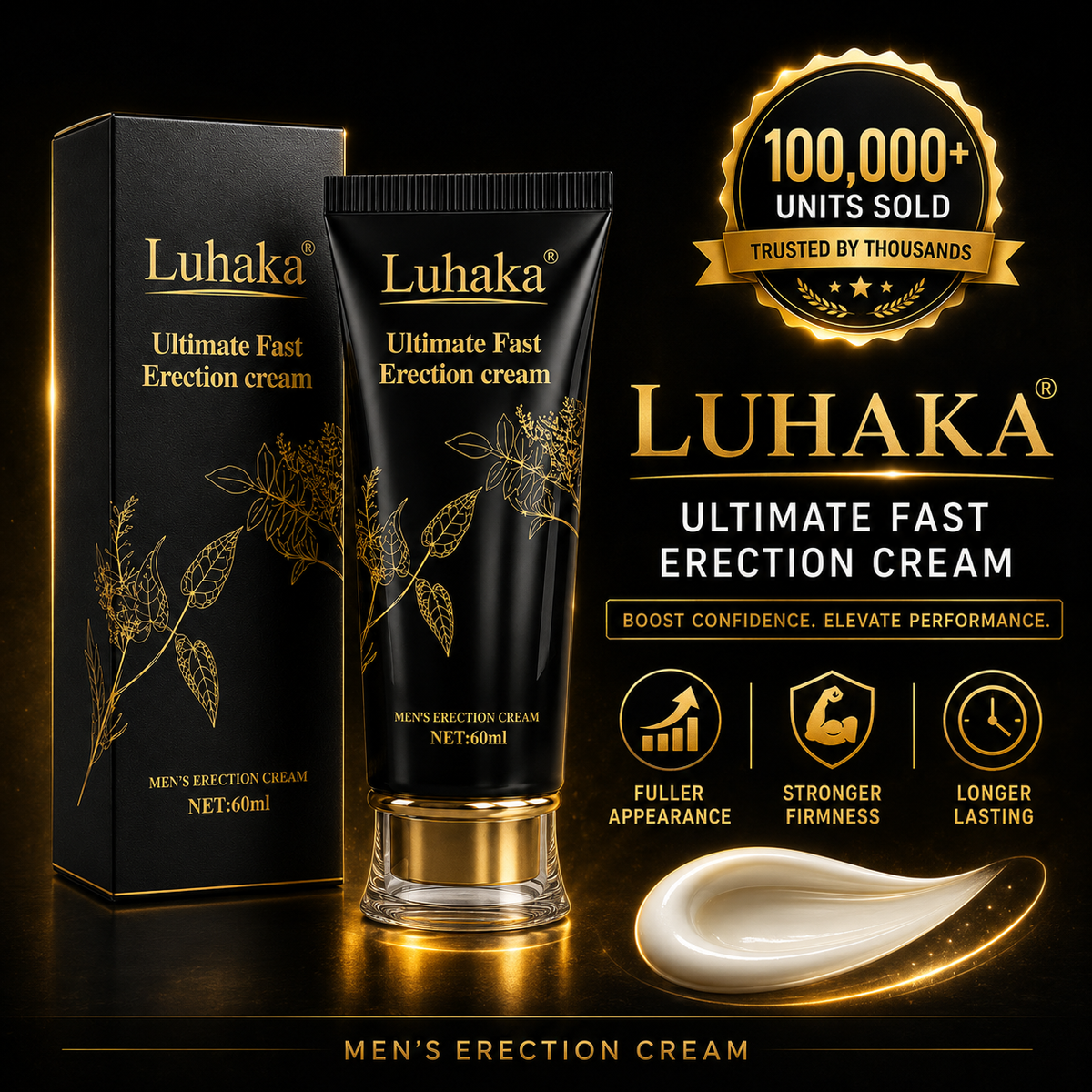 LUHAKA® Ultimate Fast Erection Cream (🍆 Enhanced Fullness & Size Appearance ⚡ Stronger, Firmer Erections 🩸 Supports Maximum Blood Flow & Expansion ⏱️ Improved Staying Power & Performance)