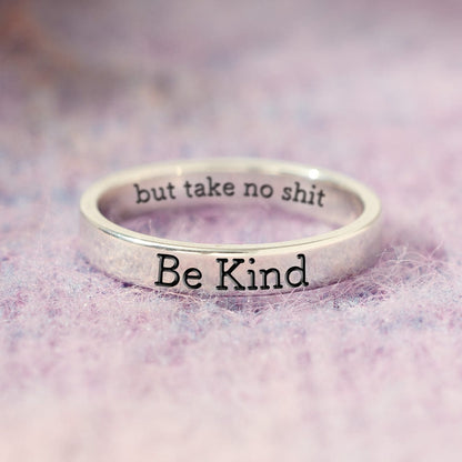 CZTICLE®Be Kind But Mantra Ring