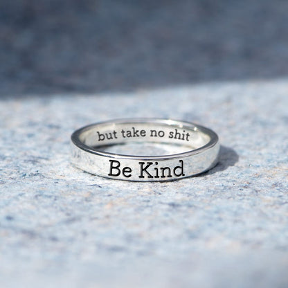 CZTICLE®Be Kind But Mantra Ring