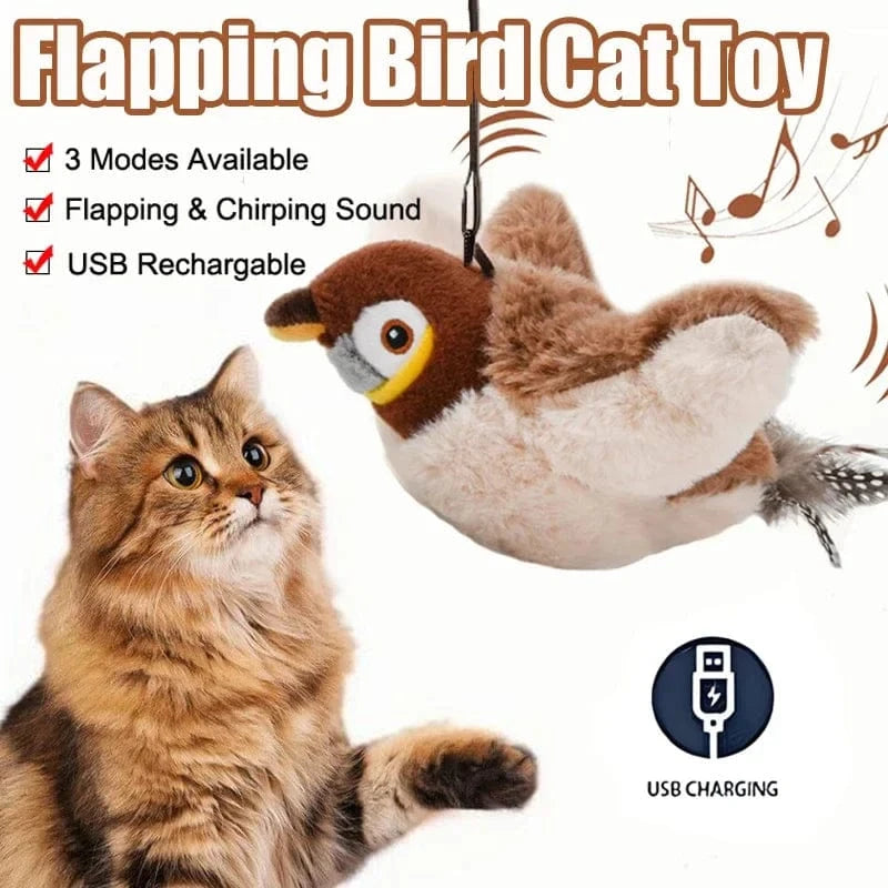 CZTICLE®Interactive Flapping Bird Toy for Cats – Touch-Activated with Catnip & USB Rechargeable