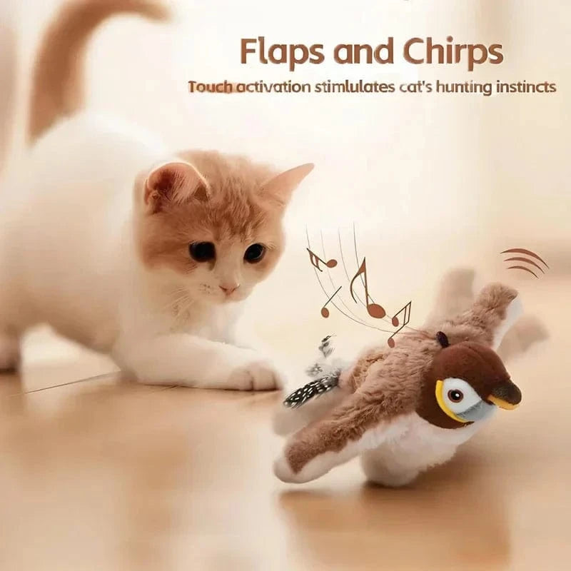 CZTICLE®Interactive Flapping Bird Toy for Cats – Touch-Activated with Catnip & USB Rechargeable