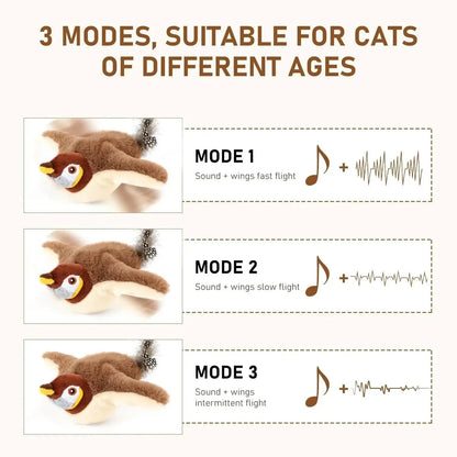 CZTICLE®Interactive Flapping Bird Toy for Cats – Touch-Activated with Catnip & USB Rechargeable