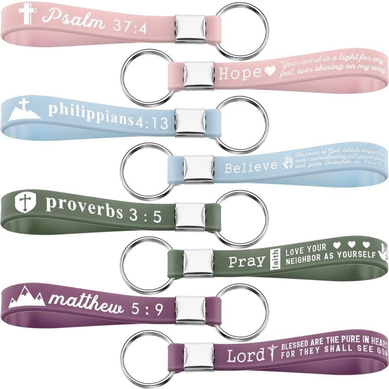Cilifer®24/36/100Pcs Bible Verse Keychain Christian Trendy Keychain Wristlet