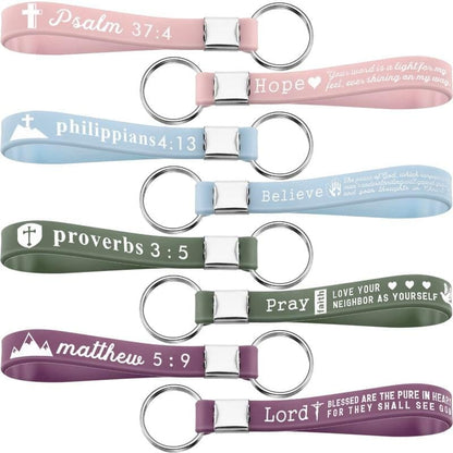 Cilifer®24/36/100Pcs Bible Verse Keychain Christian Trendy Keychain Wristlet