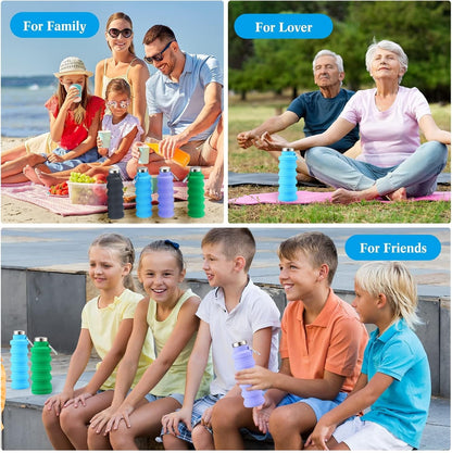 Cilifer®🏆Hot Sale🔥🔥Silicone foldable water bottle – Ideal for sports. travel & outdoor – Reusable & BPA-free