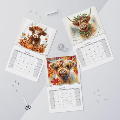 Cilifer®Highland Cow Calendar 2026 – Rustic Farmhouse Wall Art & Monthly Planner