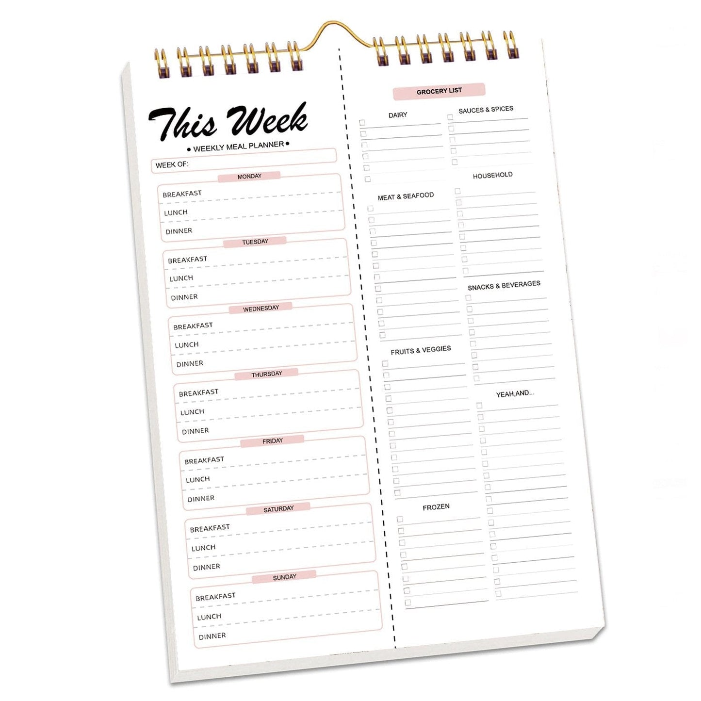 Cilifer®Handmade Bound Weekly Detachable Diet Plan Sheet