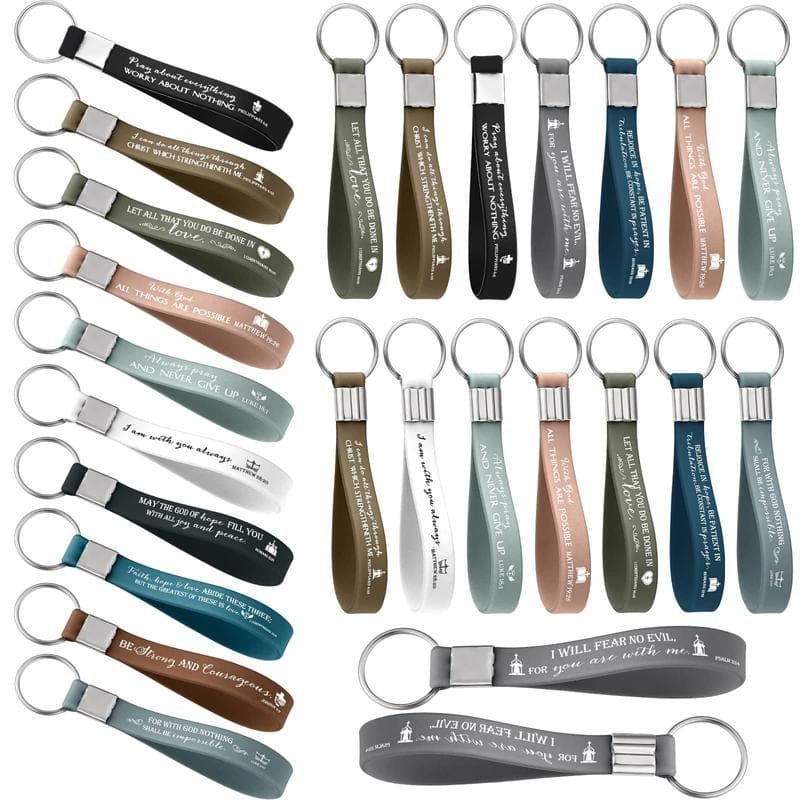 Cilifer®24/36/100Pcs Bible Verse Keychain Christian Trendy Keychain Wristlet