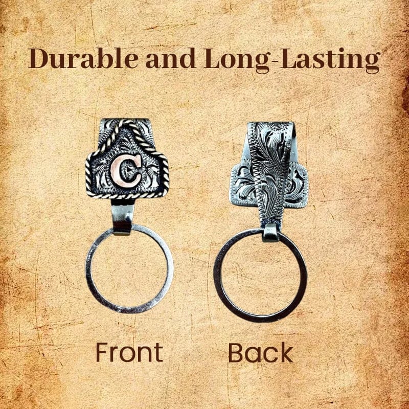 Cilifer®Handmade Cow Tag Belt  Key Holder with Custom Initial.