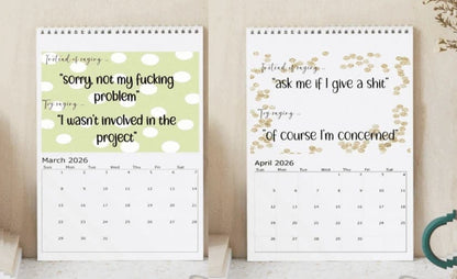 Cilifer®Shit I Want To Say At Work But Can't 2026 Calendar