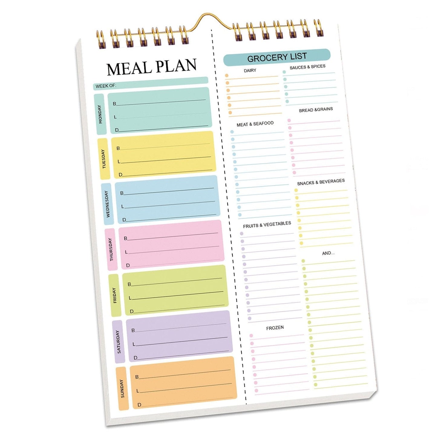 Cilifer®Handmade Bound Weekly Detachable Diet Plan Sheet
