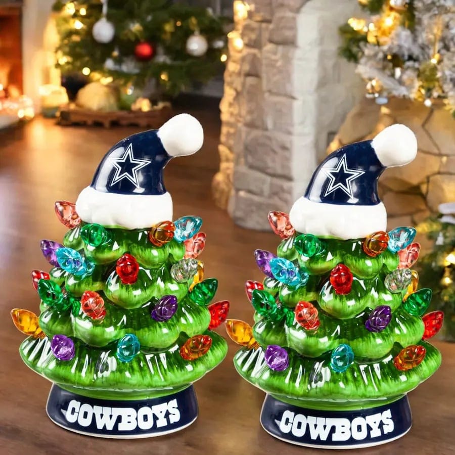 CZTICLE®🌲Evergreen Set of 2 4 LED Christmas Tree with NFL Team Logo