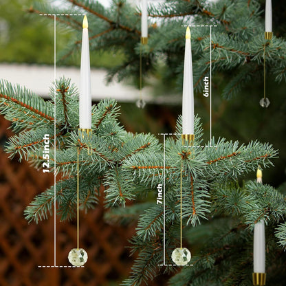 CZTICLE®🎄Christmas Tree Led Candles with Clear Crystal Ball Hook
