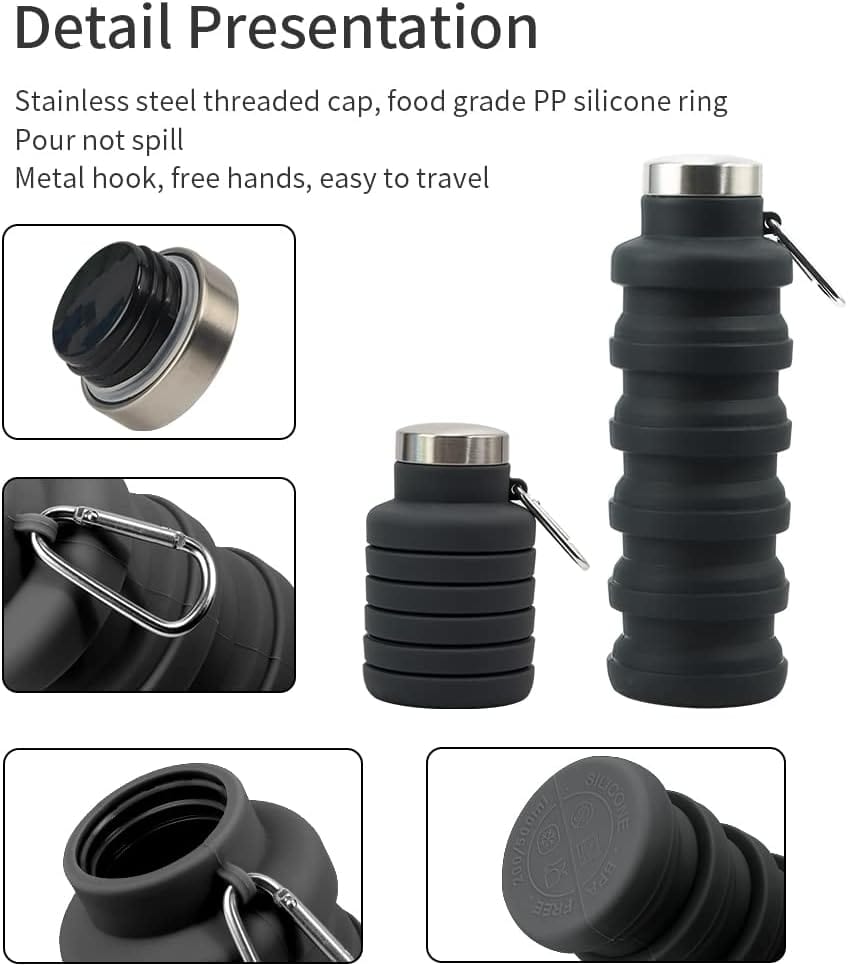 Cilifer®🏆Hot Sale🔥🔥Silicone foldable water bottle – Ideal for sports. travel & outdoor – Reusable & BPA-free