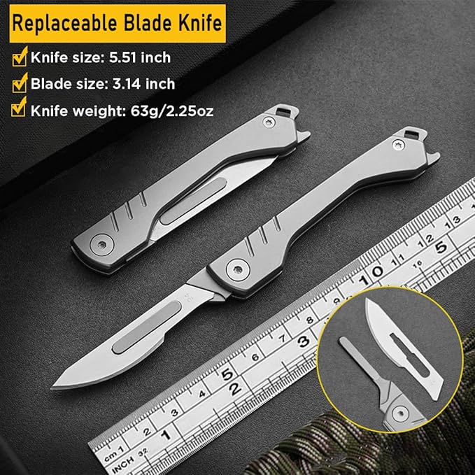 Cilifer®Folding Scalpel Knife with 10pcs Replaceable Blades