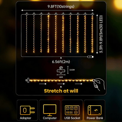 Cilifer®Remote-Control Led Curtain Light-9.8*9.8 FT