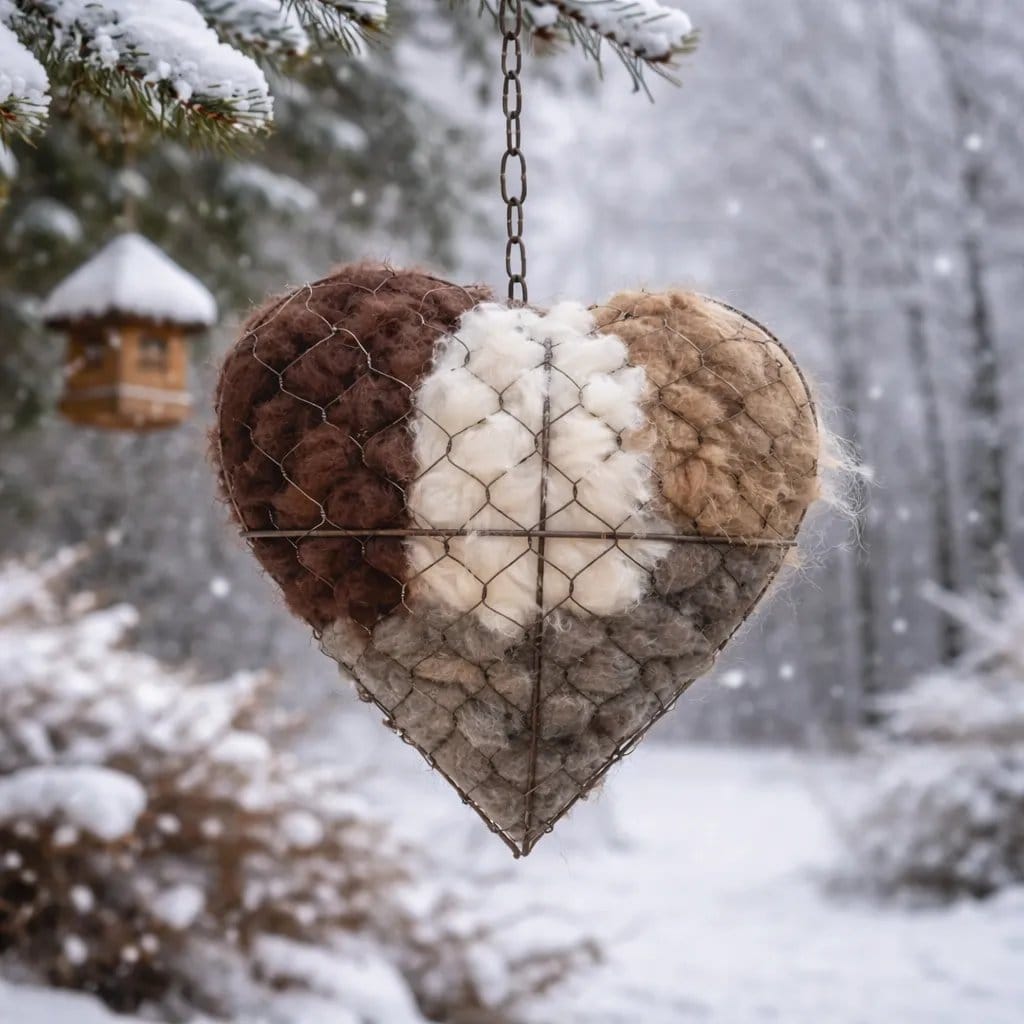 Cilifer®Handmade Alpaca Fiber Bird Nesting Heart 🏡