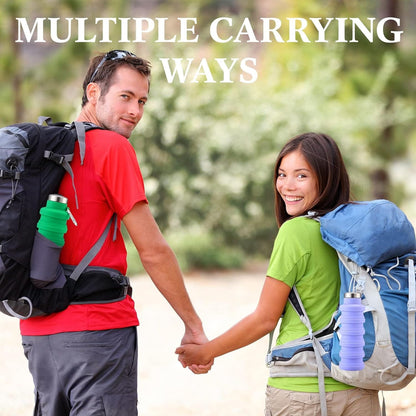 Cilifer®🏆Hot Sale🔥🔥Silicone foldable water bottle – Ideal for sports. travel & outdoor – Reusable & BPA-free