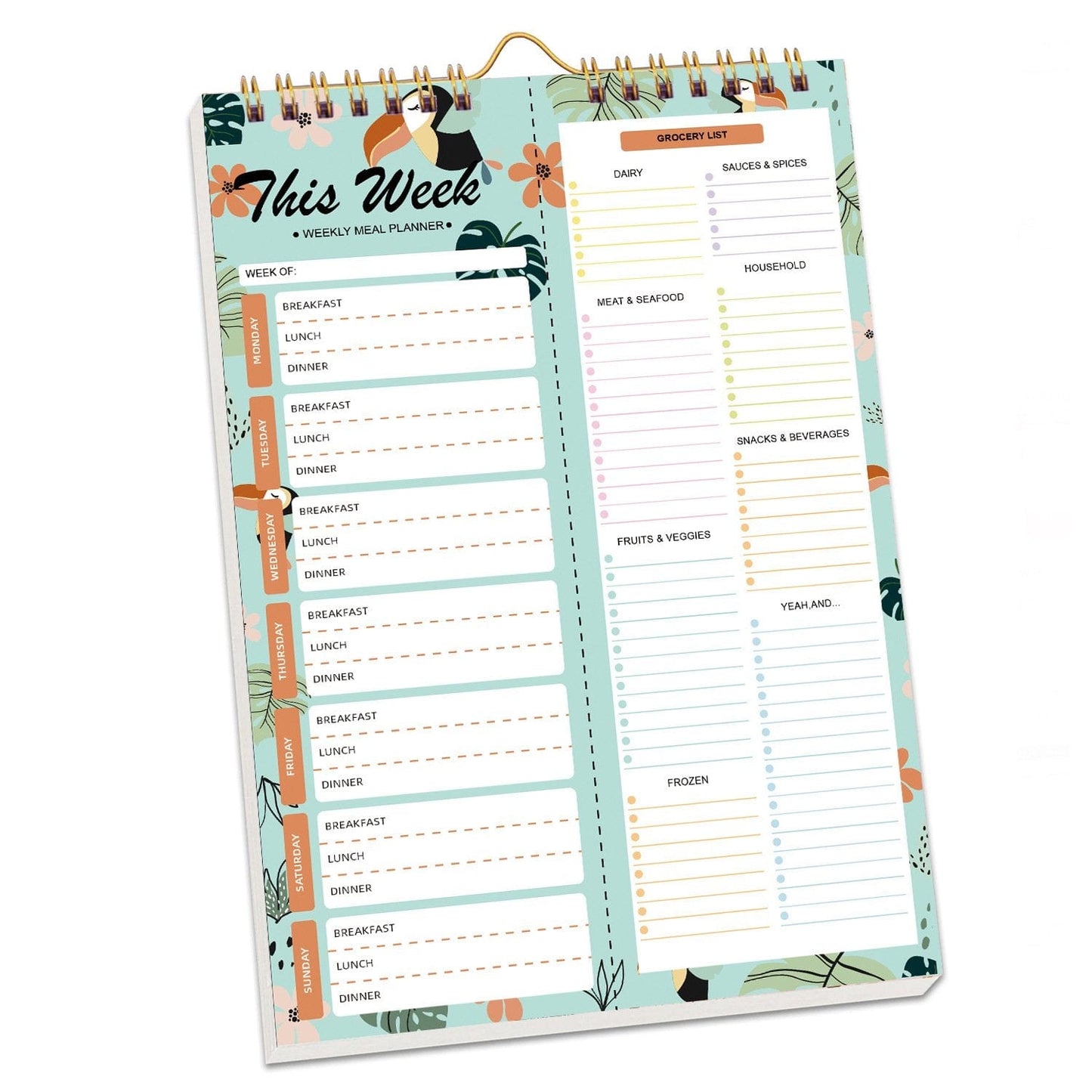 Cilifer®Handmade Bound Weekly Detachable Diet Plan Sheet