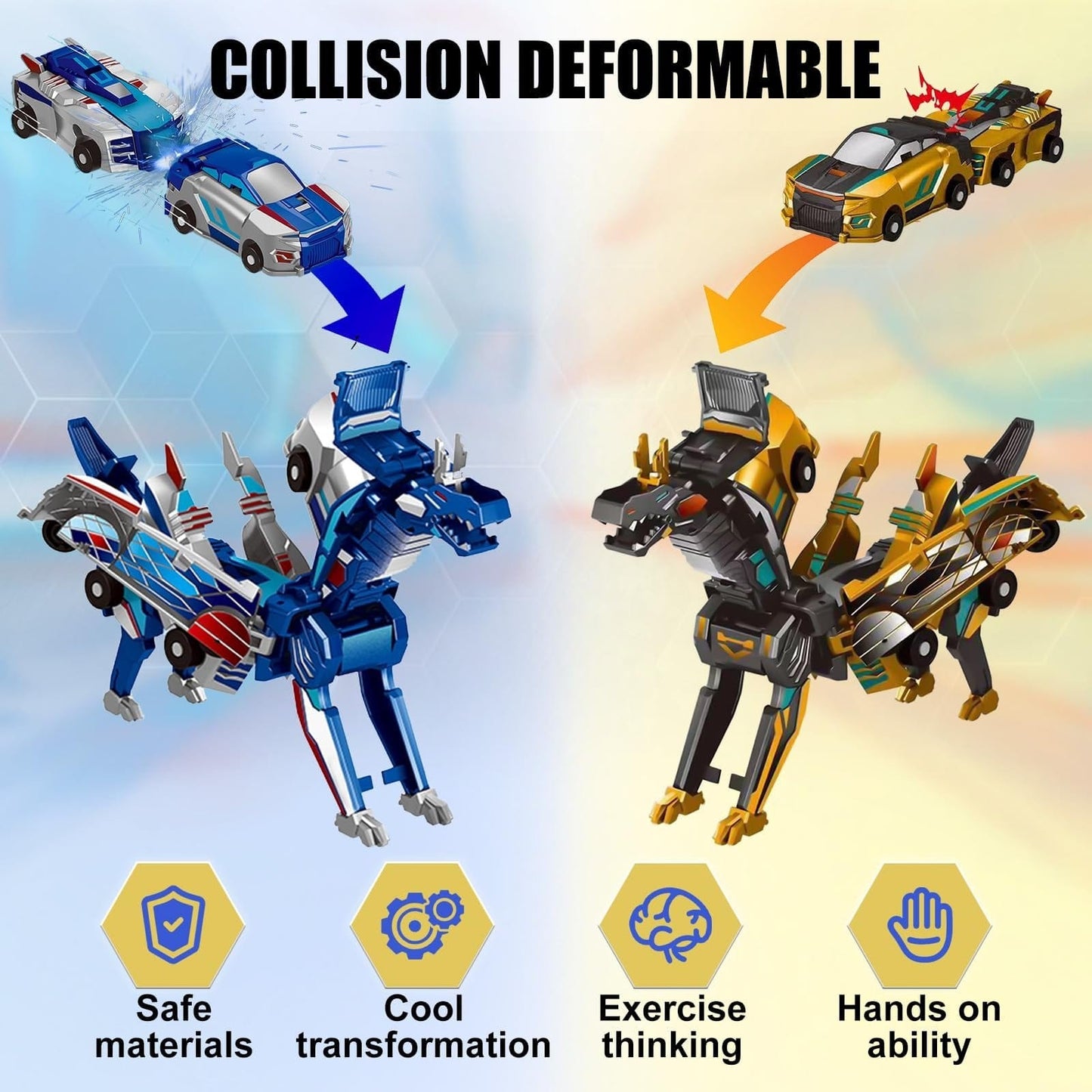 Cilifer® Collision Transforming Dinosaur Car Toy