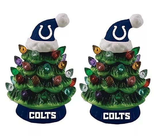 CZTICLE®🌲Evergreen Set of 2 4 LED Christmas Tree with NFL Team Logo