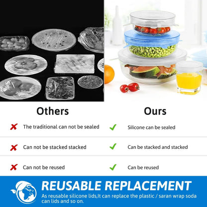 Cilifer®Silicone Cover Stretch Lids Reusable Airtight Food Wrap Covers
