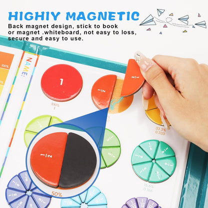 Cilifer®Magnetic Fraction Demonstration Book. 1 Set Math Teaching Aid