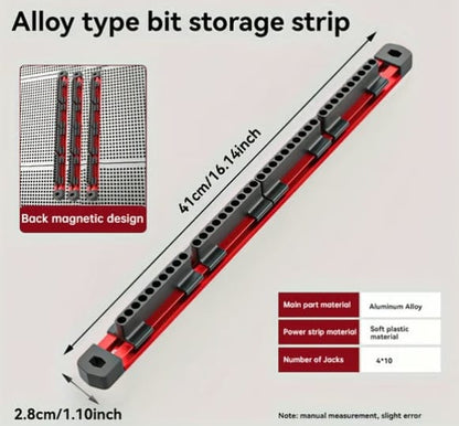 Cilifer®Pro-Series Aluminum Magnetic Hex Bit Organizer | 40-Slot 1/4 Drive Holder