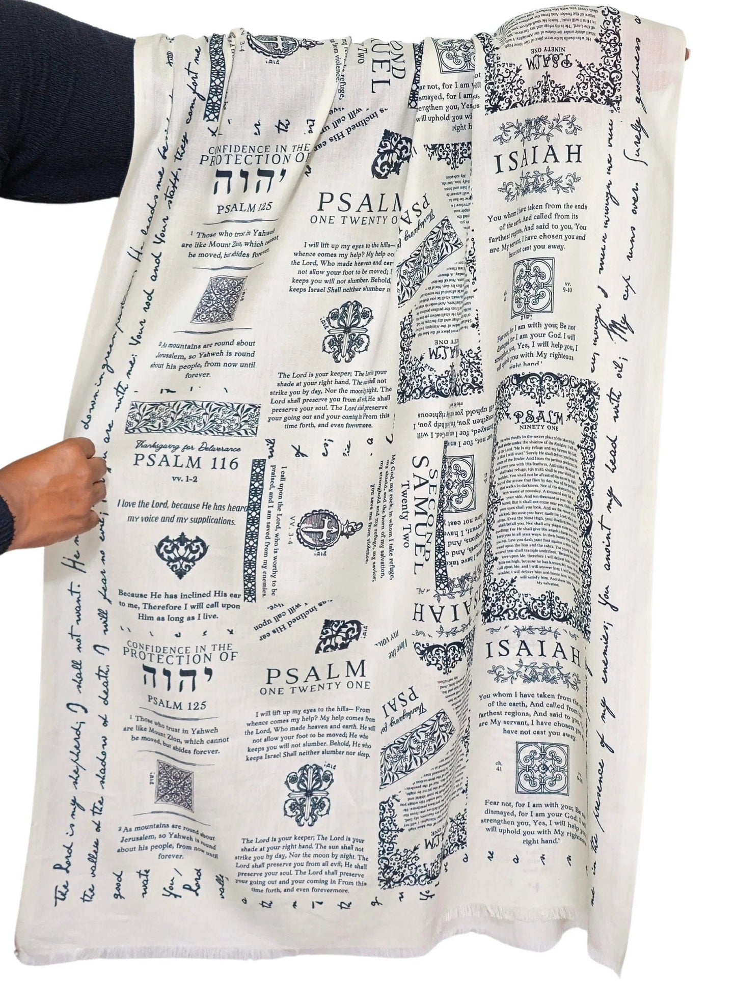 Cilifer®Handcrafted Christian Prayer Shawl: Protection Bible Verse Scarf. Yeshua Scripture Wrap