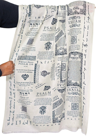 Cilifer®Handcrafted Christian Prayer Shawl: Protection Bible Verse Scarf. Yeshua Scripture Wrap