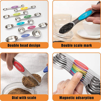 Cilifer®Stainless Steel Magnetic Measuring Spoons Set
