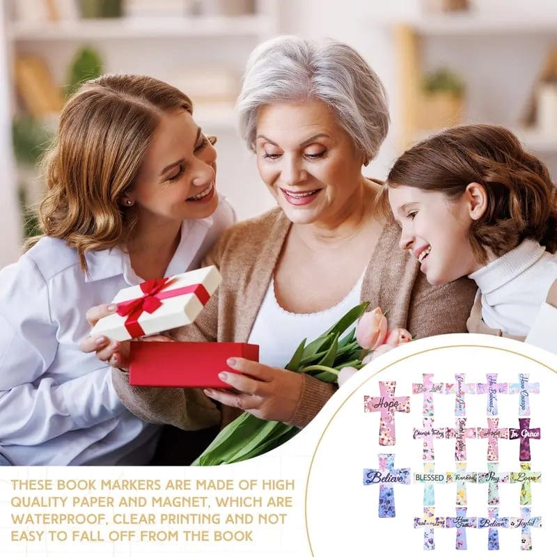 Cilifer®📖16 Pcs Magnetic Cross Bookmarks Gifts for Bible Study. Readers. Teachers. Students🌸✝️
