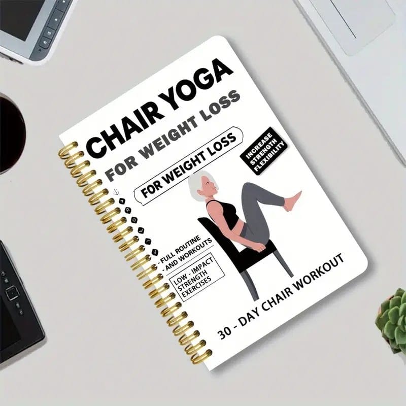 Cilifer®30-Day Chair Yoga Weight Loss Spiral Notebook & Exercise Guide